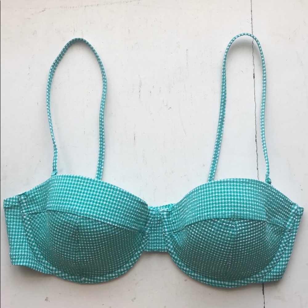 Nwt J.Crew Tiny Gingham Underwire Bikini Top 36D